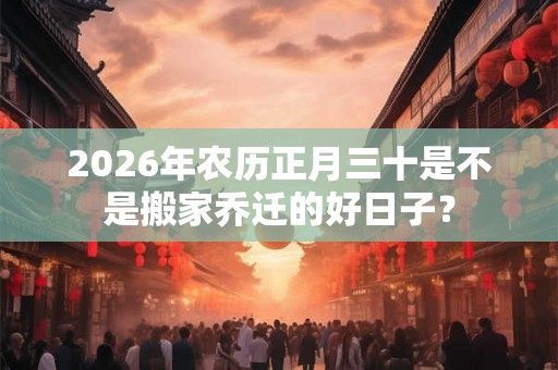 2026年农历正月三十是不是搬家乔迁的好日子？