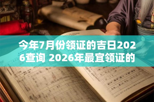 今年7月份领证的吉日2026查询 2026年最宜领证的黄道吉日