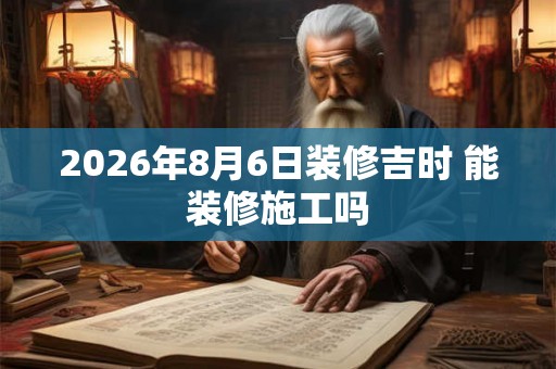 2026年8月6日装修吉时 能装修施工吗