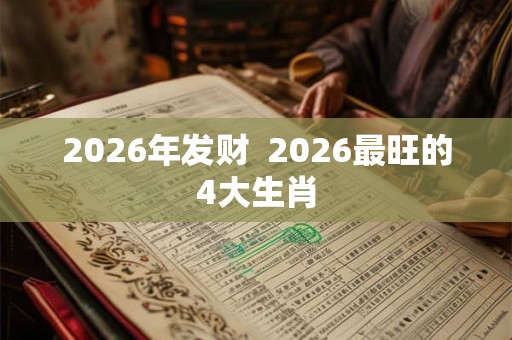 2026年发财 2026最旺的4大生肖 2026年发财 2026最旺的4大生肖