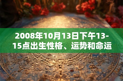2008年10月13日下午13-15点出生性格、运势和命运