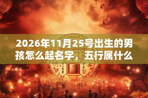2026年11月25号出生的男孩怎么起名字，五行属什么