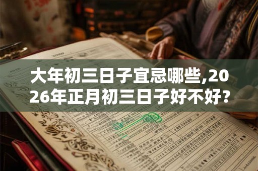 大年初三日子宜忌哪些,2026年正月初三日子好不好？
