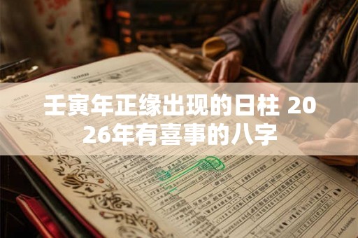 壬寅年正缘出现的日柱 2026年有喜事的八字