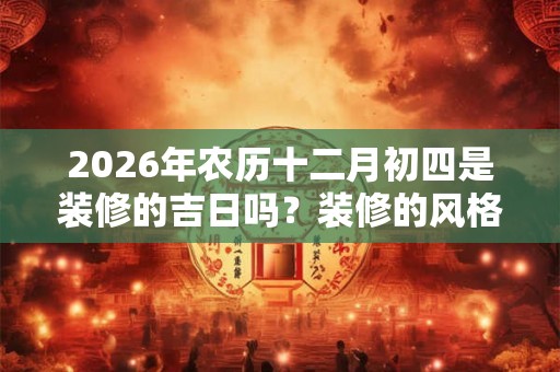 2026年农历十二月初四是装修的吉日吗？装修的风格有哪些？