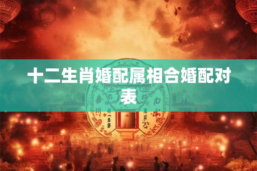 十二生肖婚配属相合婚配对表
