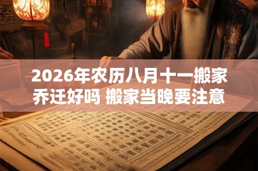 2026年农历八月十一搬家乔迁好吗 搬家当晚要注意什么