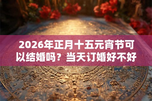 2026年正月十五元宵节可以结婚吗？当天订婚好不好？