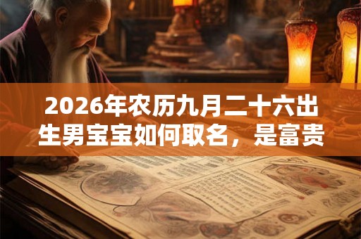 2026年农历九月二十六出生男宝宝如何取名，是富贵命吗？