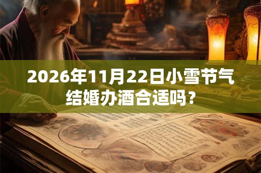 2026年11月22日小雪节气结婚办酒合适吗? 2026年11月22日小雪节气结婚办酒合适吗?