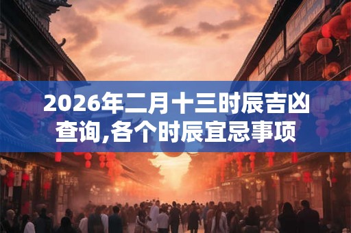 2026年二月十三时辰吉凶查询,各个时辰宜忌事项