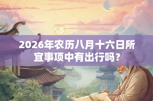 2026年农历八月十六日所宜事项中有出行吗？