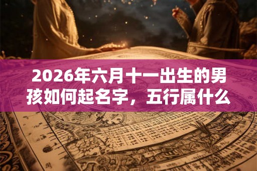 2026年六月十一出生的男孩如何起名字，五行属什么