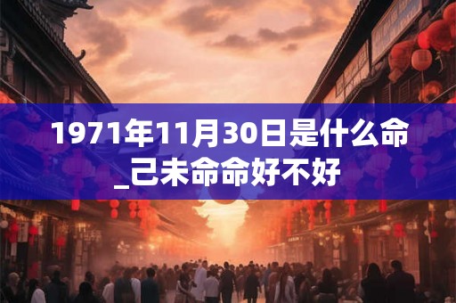 1971年11月30日是什么命_己未命命好不好