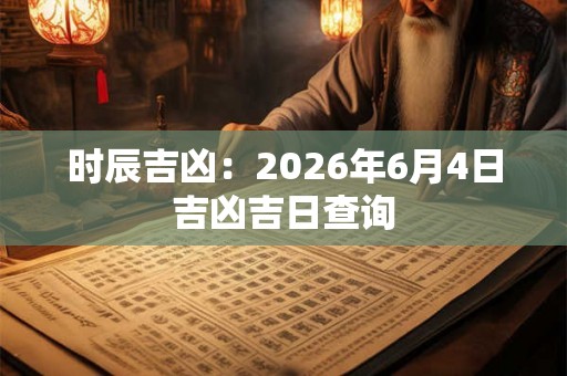 时辰吉凶:2026年6月4日吉凶吉日查询 时辰吉凶:2026年6月4日吉凶吉日查询