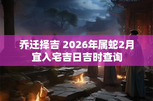 乔迁择吉 2026年属蛇2月宜入宅吉日吉时查询 乔迁择吉 2026年属蛇2月宜入宅吉日吉时查询