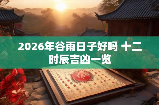 2026年谷雨日子好吗 十二时辰吉凶一览