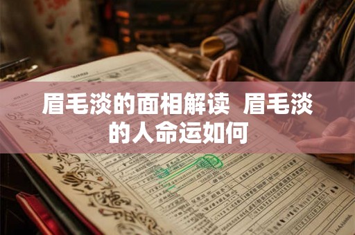 眉毛淡的面相解读 眉毛淡的人命运如何 眉毛淡的面相解读 眉毛淡的人命运如何