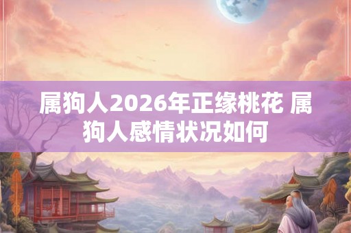 属狗人2026年正缘桃花 属狗人感情状况如何
