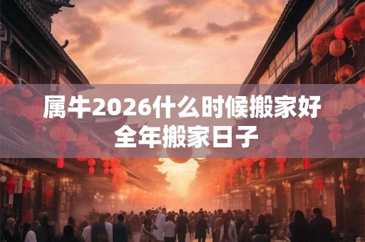 属牛2026什么时候搬家好 全年搬家日子