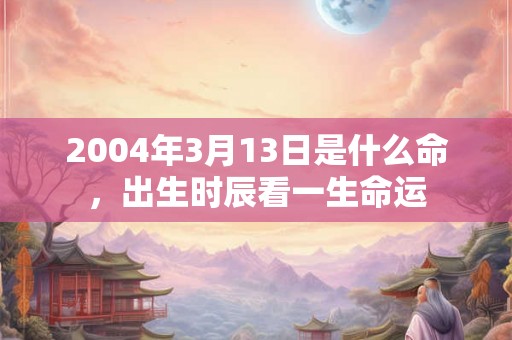 2004年3月13日是什么命，出生时辰看一生命运