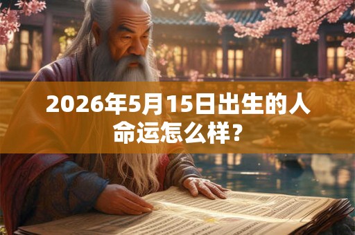 2026年5月15日出生的人命运怎么样？