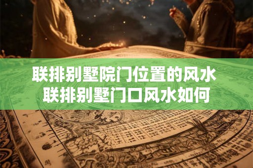 联排别墅院门位置的风水 联排别墅门口风水如何 联排别墅院门位置的风水 联排别墅门口风水如何