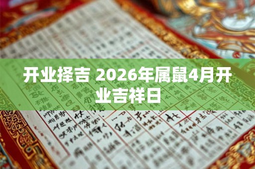 开业择吉 2026年属鼠4月开业吉祥日