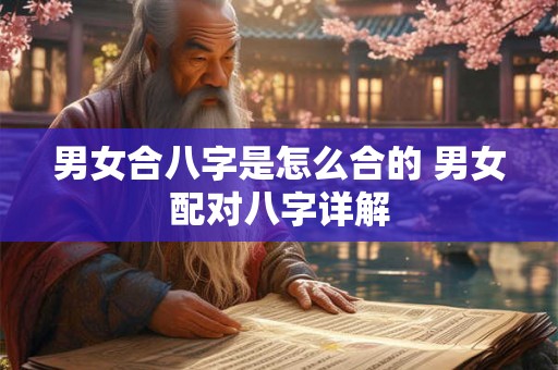 男女合八字是怎么合的 男女配对八字详解