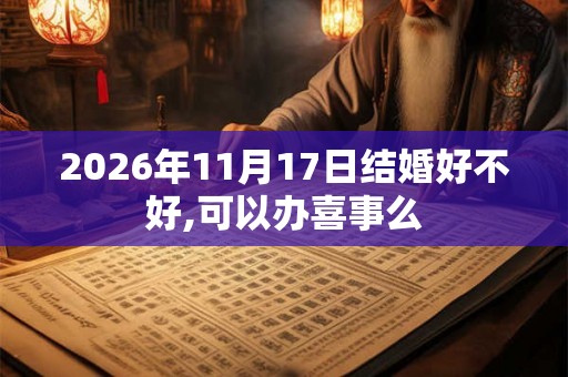 2026年11月17日结婚好不好,可以办喜事么