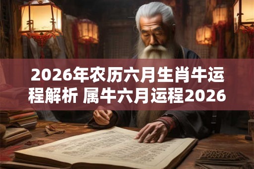 2026年农历六月生肖牛运程解析 属牛六月运程2026