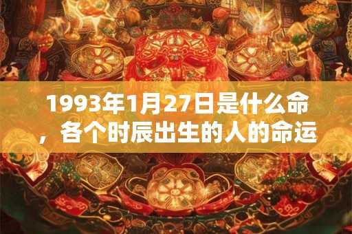 1993年1月27日是什么命，各个时辰出生的人的命运