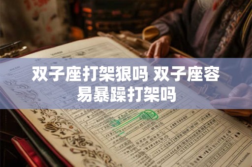 双子座打架狠吗 双子座容易暴躁打架吗