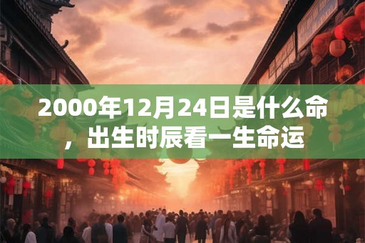 2000年12月24日是什么命，出生时辰看一生命运
