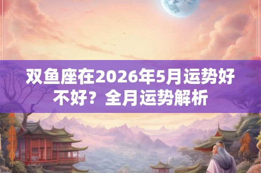 双鱼座在2026年5月运势好不好？全月运势解析