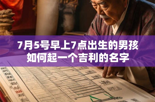 7月5号早上7点出生的男孩如何起一个吉利的名字