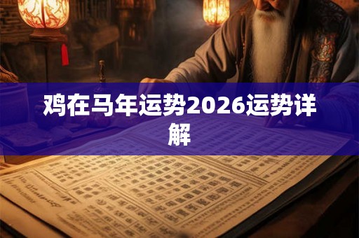 鸡在马年运势2026运势详解