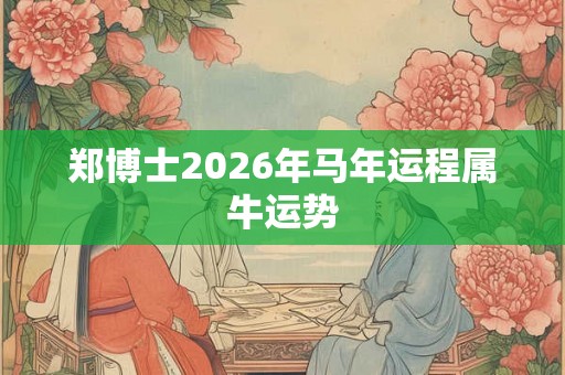 郑博士2026年马年运程属牛运势 郑博士2026年马年运程属牛运势