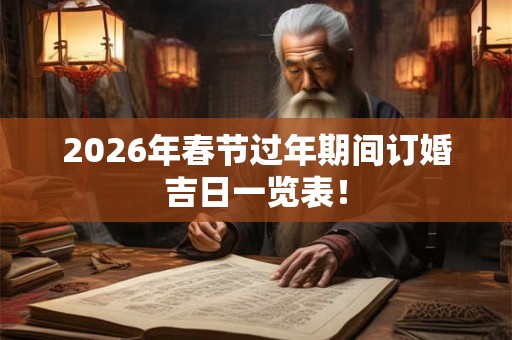 2026年春节过年期间订婚吉日一览表！