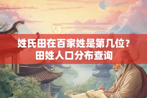姓氏田在百家姓是第几位？田姓人口分布查询