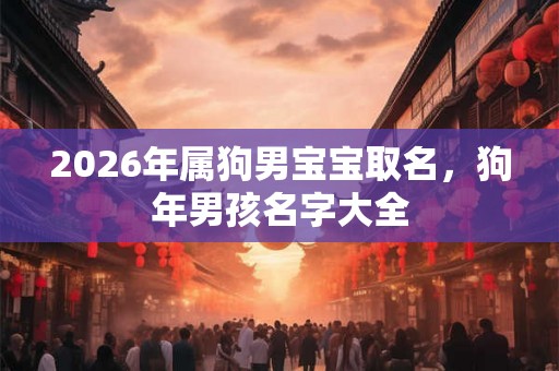 2026年属狗男宝宝取名，狗年男孩名字大全