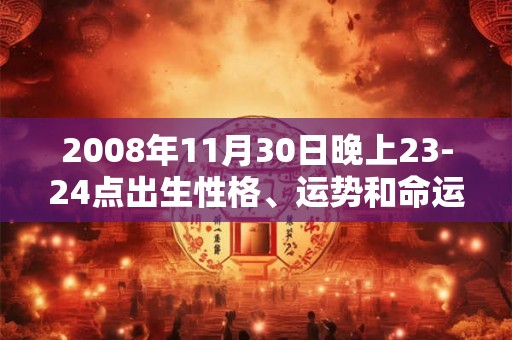 2008年11月30日晚上23-24点出生性格、运势和命运 2008年11月30日晚上23-24点出生性格、运势和命运