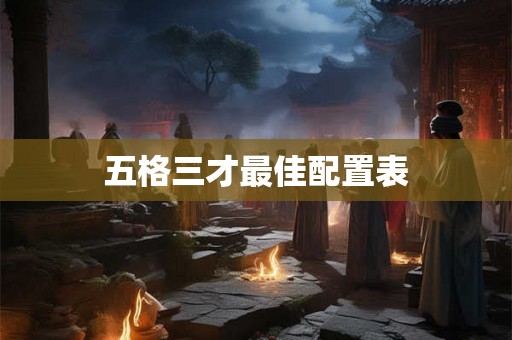 五格三才最佳配置表
