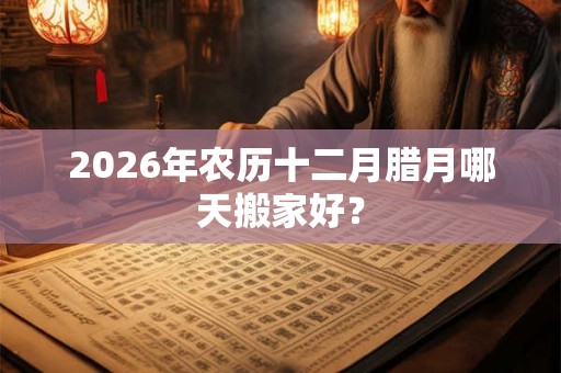 2026年农历十二月腊月哪天搬家好？