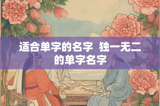 适合单字的名字  独一无二的单字名字