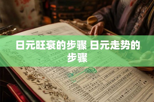 日元旺衰的步骤 日元走势的步骤
