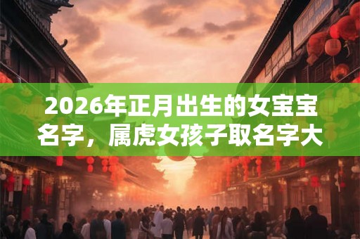 2026年正月出生的女宝宝名字，属虎女孩子取名字大全
