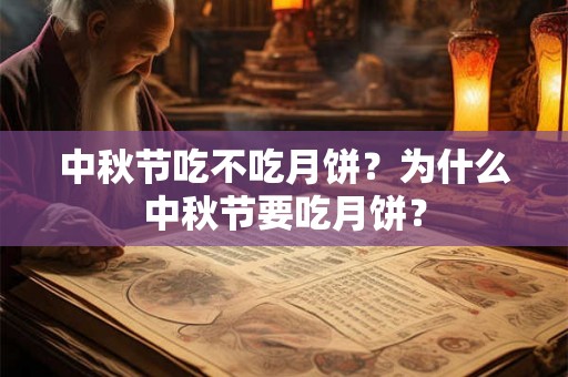 中秋节吃不吃月饼？为什么中秋节要吃月饼？