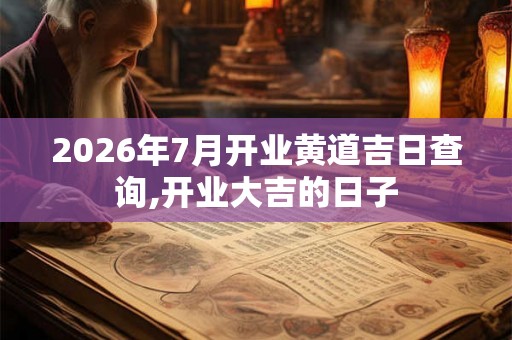 2026年7月开业黄道吉日查询,开业大吉的日子