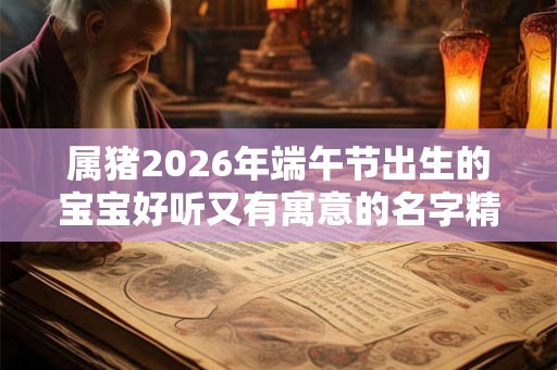 属猪2026年端午节出生的宝宝好听又有寓意的名字精选